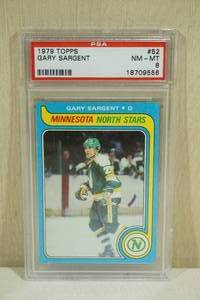 lot 83 image: 1979 Topps Gary Sargent #52 Hockey Card - PSA 8