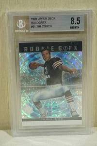 lot 84 image: 1999 Upper Deck Hologrfx Tim Couch #61 Rookie Football Card - Beckett 8.5