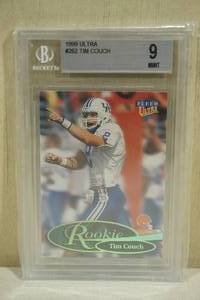 lot 86 image: 1999 Fleer Ultra Tim Couch #262 Rookie Football Card - Beckett 9