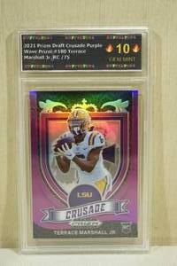 lot 92 image: 2021 Panini Prizm DP Terrance Marshall Jr #180 Rookie Purple Wave Football Card - 1575