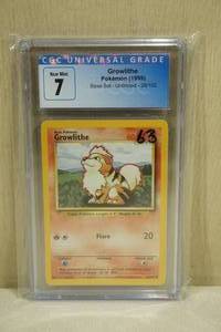 lot 94 image: Pokemon Base Set Unlimited Growlithe Red Number Card - CGC 7