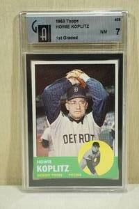 lot 95 image: 1963 Topps Howie Koplitz #406 Baseball Card - GAI 7