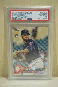lot 101 image: 2018 Topps Update Shane Bieber #US198 Rookie Baseball Card - PSA 10