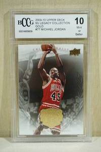 lot 102 image: 2009-10 Upper Deck Michael Jordan #77 MJ Legacy Collection Gold Basketball Card - BCCG 10