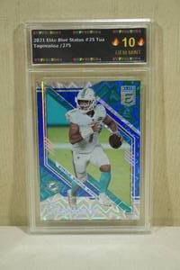 lot 106 image: 2021 Elite Tua Tagovailoa #25 Blue Status Football Card - 267275