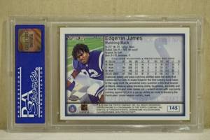 lot 110 image: 1999 Topps Chrome Edgerrin James #145 Rookie Football Card - PSA 9