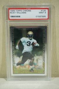 lot 111 image: 1999 Topps Chrome Ricky Williams #135 Rookie Football Card - PSA 9