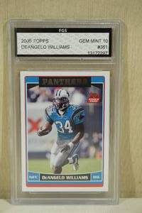 lot 121 image: 2006 Topps DeAngelo Williams #361 Rookie Football Card - FGS 10