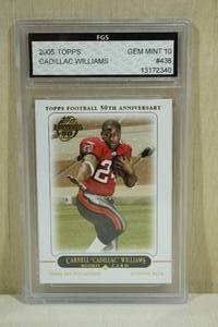 lot 123 image: 2005 Topps Cadillac Williams #438 Rookie Football Card - FGS 10