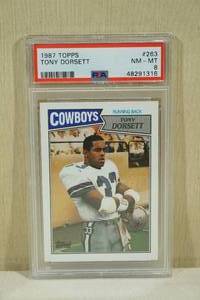 lot 131 image: 1987 Topps Tony Dorsett #263 Football Card - PSA 8