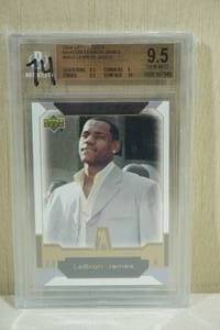 lot 142 image: 2004 Upper Deck Naxcom LeBron James #NNO Rookie Basketball Card - Beckett 9.5