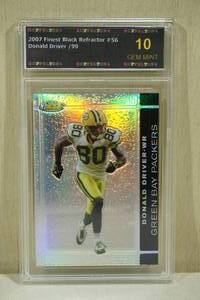 lot 146 image: 2007 Topps Finest Donald Driver #56 Black Refractor Football Card - 4899