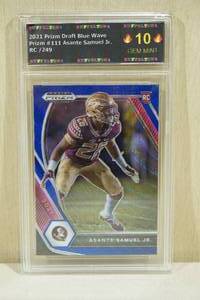 lot 147 image: 2021 Panini Prizm DP Asante Samuel Jr Rookie Blue Wave Football Card - 169249
