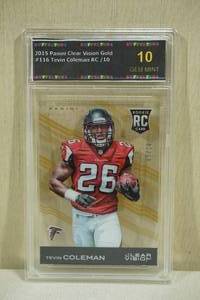 lot 148 image: 2015 Panini Tevin Coleman Clear Vision Gold Rookie Football Card - 510