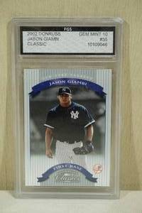 lot 150 image: 2002 Donruss Classics Jason Giambi #35 Baseball Card - FGS 10