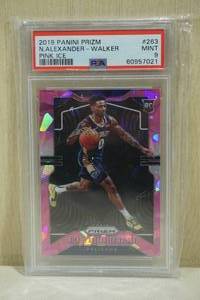 lot 155 image: 2019 Panini Prizm Nickeil Alexander-Walker #263 Rookie Pink Ice Basketball Card - PSA 9