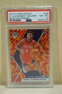 lot 159 image: 2019 Panini Mosaic Nickeil Alexander-Walker #205 Orange Rookie Basketball Card - PSA 8
