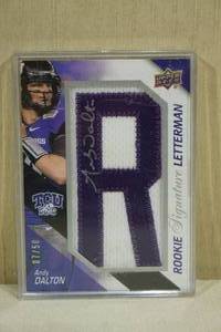 lot 163 image: 2011 Upper Deck Andy Dalton #RSL-AD Rookie Letterman Signature Football Card - 750