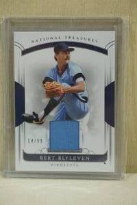 lot 165 image: 2018 Panini National Treasures Bert Blyleven #131 Jersey Insert Baseball Card - 1499