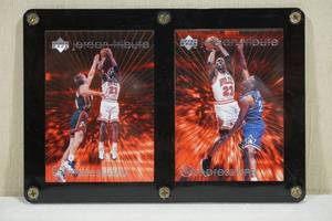 lot 167 image: 1997 Upper Deck Michael Jordan Impressions Basketball Cards - MJ45, MJ49