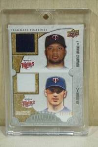 lot 177 image: 2009 UD Ballpark Collection LirianoMauer Teammate Timelines Jersey Insert Baseball Card - 317400