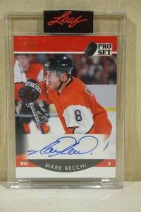 lot 178 image: 2021 Leaf Pro Set Mark Recchi #A90-MR2 Signed Hockey Card - 725