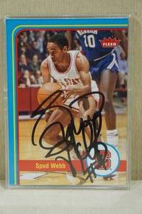 lot 183 image: 2012-13 Fleer Spud Webb #30 Signed Retro Basketball Card - with COA