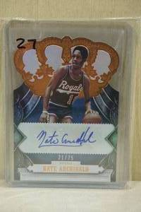 lot 188 image: 2017-18 Panini Crown Royale Nate Archibald #CA-NAB Signed Die Cut Basketball Card - 2175
