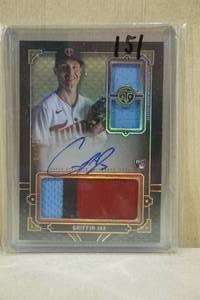 lot 191 image: 2022 Topps Triple Threads Griffin Jax #RFPAR-GJ Auto Jersey Rookie Baseball Card - 425
