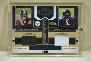 lot 195 image: 2004 Playoff Rookie Quad Jersey Card - RoethlisbergerDarlingWinslowMcCown - 67250