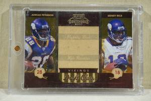 lot 204 image: 2007 Playoff Contenders Adrian PetersonSidney Rice Draft Class Football Card - 79250