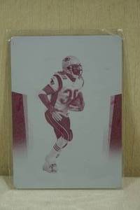 lot 212 image: 11 - 2008 Playoff Laurence Maroney #85 Magenta Printing Plate Football Card