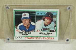 lot 216 image: 1978 Topps Nolan RyanPhil Niekro #206 Strikeout Leaders Baseball Card