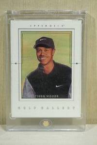 lot 222 image: 2001 Upper Deck Golf Gallery Tiger Woods Rookie Golf Card