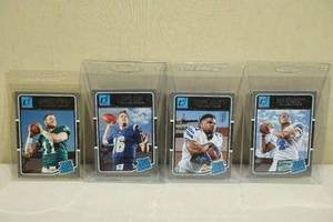 lot 227 image: 2016 Panini Donruss Rated Rookie Football Cards - WentsElliottGoffPrescott