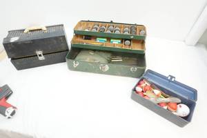 lot 114 image: fishing tackle boxes, tackle