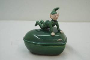lot 189 image: vintage elf gnome trinket box