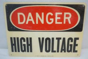 lot 262 image: Vintage Danger High Voltage sign
