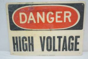 lot 305 image: Vintage Danger High Voltage sign