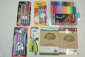 lot 322 image: Sketch books , pens