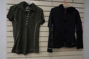 lot 446 image: Ladies Nike golf shirt, underarmor jacket