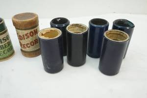 lot 394 image: antique Edison music cylinders