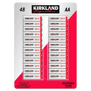 Kirkland Signature Alkaline AA Batteries, 48-count Mercury Free Super Fresh