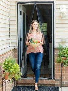 Fenestrelle Magnetic Screen Door - Fits Doors Up to 37W x 80H. Self Closing Magnetic Seal. Heavy Duty Flame Resistant Fiberglass Mesh.