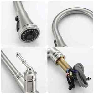 Touchless Single Handle Deck Mount Gooseneck Pull Down Sprayer Kitchen Faucet with Deckplate in Brushed Nickel