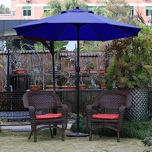 Sunnyglade 9Ft Patio Umbrella Outdoor Table Umbrella with 8 Sturdy Ribs (Navy Blue)