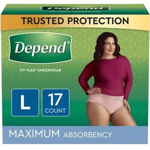 Lot of FOUR (4) - Depend FIT-FLEX Adult Incontinence Underwear