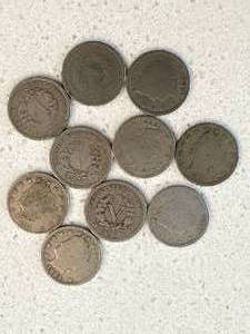 Lot of 10 Liberty �V� Nickels