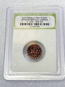 Genuine Spanish Bronze Nummis Coin c1400-1600 AD