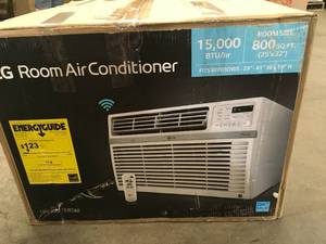 LG Electronics  15,000 BTU 115-Volt Window Air Conditioner LW1521ERSM Cools 800 Sq. Ft. with ENERGY STAR and Remote, Wi-Fi Enabled Customer return Review all pictures
